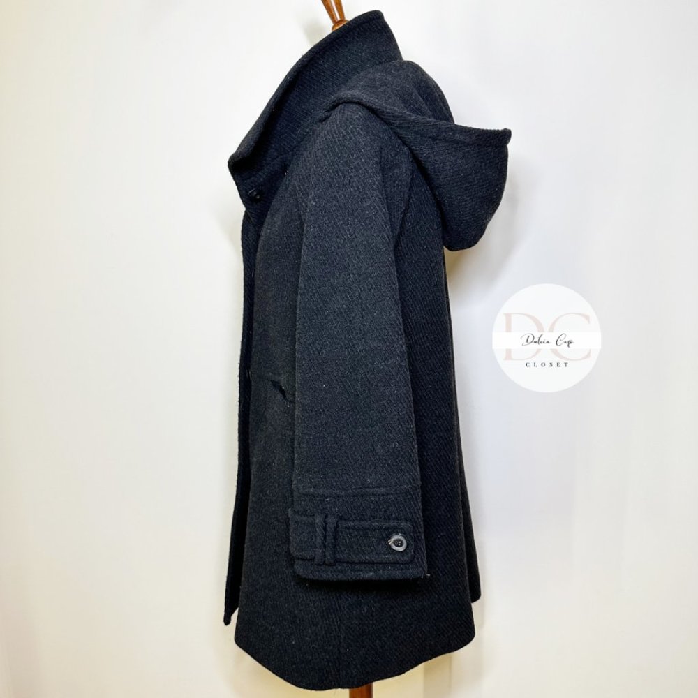 MASSIMO DUTTI Long Pea Coat Belled Sleeves Size 26 US - Picture 6 of 13